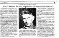 Murió Samuel Beckett, exponente del teatro del absurdo.