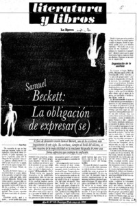 Samuel Beckett: la obligación de expresar(se)