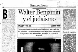 Walter Benjamin y el judaísmo