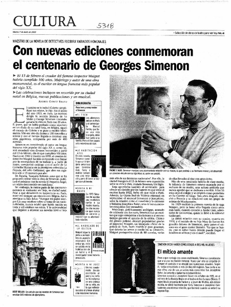 Con nuevas ediciones conmemoran el centenario de Georges Simenon