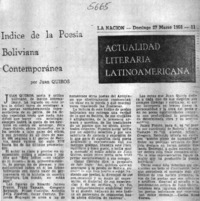 Indice de la poesía boliviana contemporánea