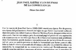 Jean Paul Sartre y los dilemas de la consecuencia