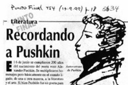 Recordando a Pushkin