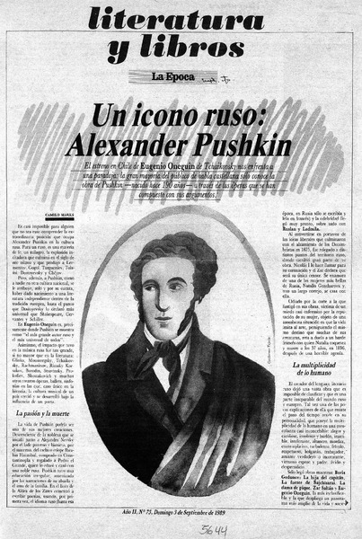 Un Icono ruso: Alexander Pushkin