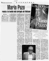 Mario Puzo revela a la familia más corrupta del Vaticano