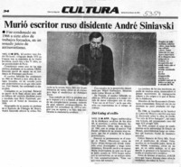 Murió escritor ruso disidente André Siniavski.