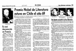Premio Nobel de Literatura estuvo en Chile el año 69.