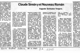 Claude Simon y el Nouveau Roman