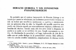 Horacio Quiroga y los fenómenos parapsicológicos.