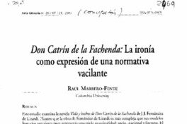 Don Catrín de la Fachenda: La ironía como expresión de una normativa vacilante