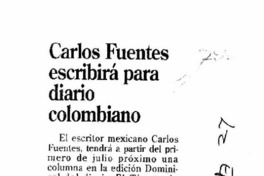Carlos Fuentes escribirá para diario colombiano.