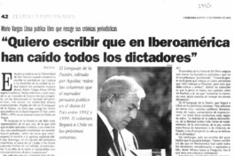 "Quiero escribir que en Iberoamérica han caído todos los dictadores".