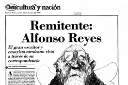 Remitente: Alfonso Reyes