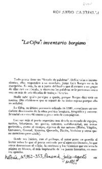 "La Cifra": inventario borgiano