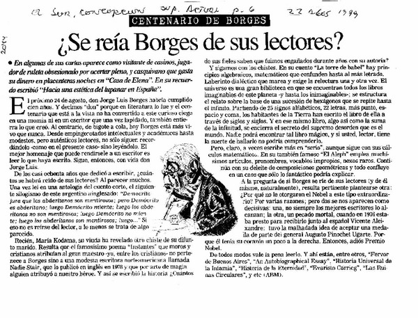 Se reía Borges de sus lectores?