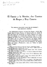 El Espejo y la mentira, dos cuentos de Borges y Bioy Casares