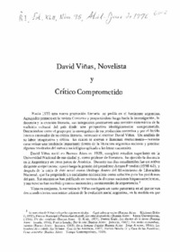 David Viñas, novelista y crítico comprometido.