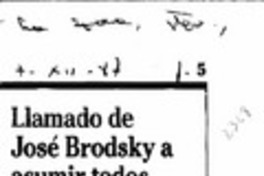 Llamado de José Brodsky a asumir todos los exilios.
