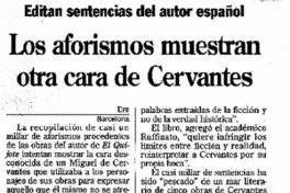 Los Aforismos muestran otra cara de Cervantes.