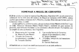 Homenaje a Miguel de Cervantes.