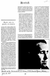Brecht: entre la pasión y la historia