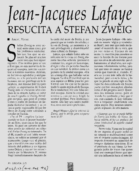 Jean-Jacques Lafaye resucita a Stefan Zweig