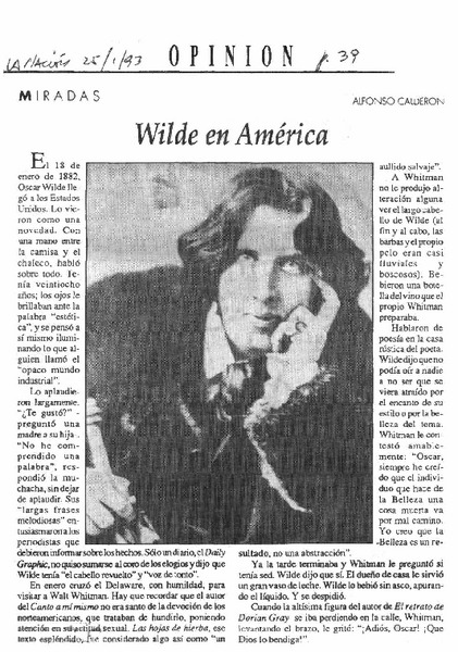 Wilde en América