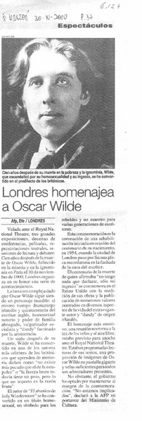 Londres homenajea a Oscar Wilde.