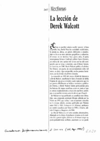 La lección de Derek Walcott