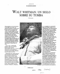 Walt Whitman: un siglo sobre su tumba