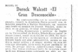 Derek Walcott "El gran desconocido".