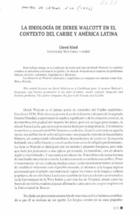 La ideología de Derek Walcott en el contexto del Caribe y América Latina
