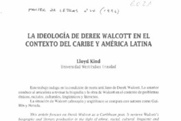La ideología de Derek Walcott en el contexto del Caribe y América Latina