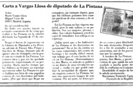 Carta a Vargas Llosa de diputado de La Pintana