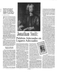 Jonathan Swift: Palabras adecuadas en luegares adecuados