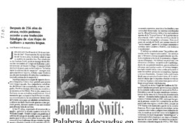 Jonathan Swift: Palabras adecuadas en luegares adecuados
