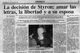 La Decisión de Styron: amar las letras, la libertad y a su esposa