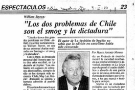 "Los dos problemas de Chile son el smog y la dictadura.
