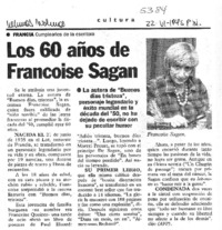Los 60 años de Françoise Sagan