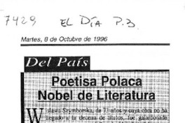 Poetisa polaca Nobel de Literatura.