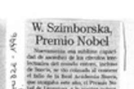 W. Szymborska, Premio Nobel