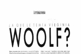 ¿A Que le temía Virginia Woolf?