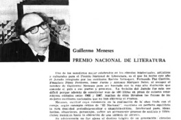 Guillermo Meneses, Premio Nacional de Literatura.