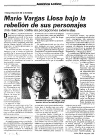 Mario Vargas Llosa bajo la rebelión de sus personajes