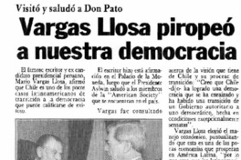 Vargas Llosa piropeó a nuestra democracia.