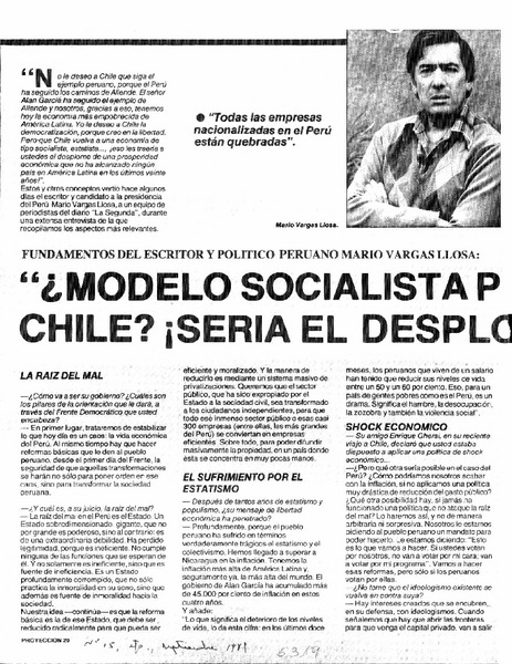 Modelo socialista para Chile? ¡sería el desplome!