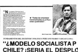 Modelo socialista para Chile? ¡sería el desplome!