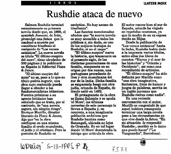 Rushdie ataca de nuevo