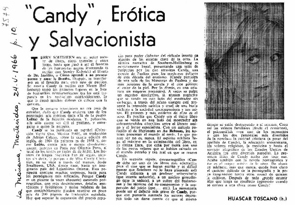 Candy", erótica y salvacionista