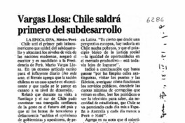 Vargas Llosa, Chile saldrá primero del subdesarrollo.